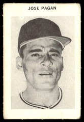 1969 Milton Bradley Baseball Card Jose Pagan Pittsburgh Pirates #NNO VG