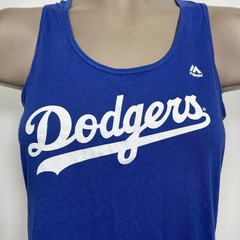 Los Angeles Dodgers MLB Majestic Racerback Glitter Blue Tank Top Women&rsquo;s MEDIUM