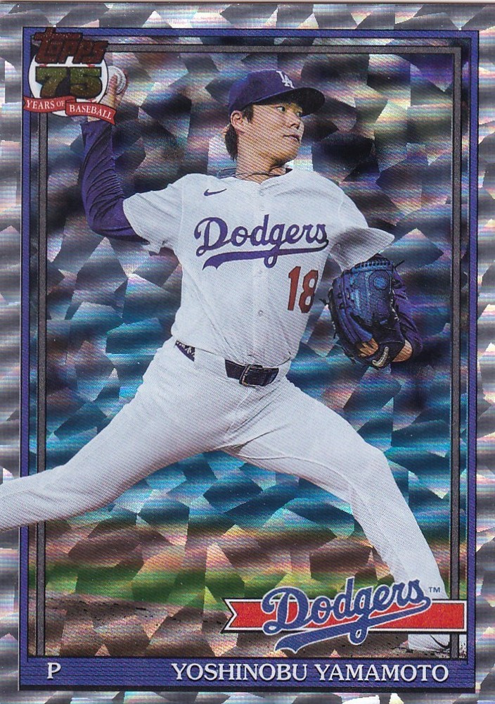 YOSHINOBU YAMAMOTO TOPPS 1991 35TH ANNIVERSARY CRACKLE FOIL DODGERS #55 2026 S1