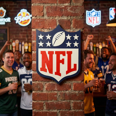 NFL Shield Wall Shelf Desk Sign 3D Football Fan Decor Man Cave