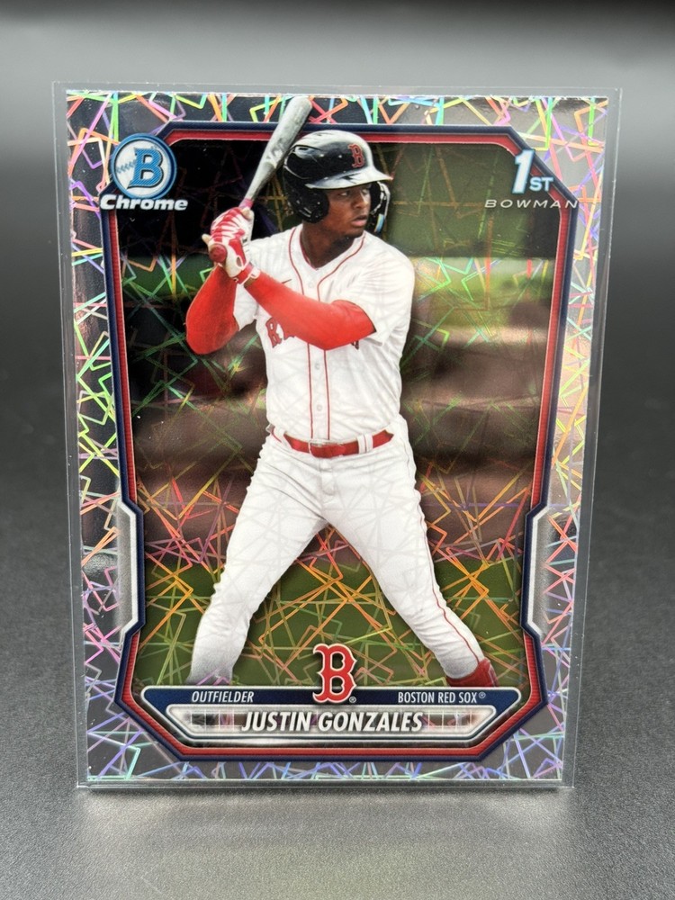 2026 Bowman Justin Gonzales #BCP-141 Chrome Lazer Refractor 1st Prospect Red Sox