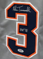 Alan Trammell Signed Custom Gray Player Jersey HOF 18 Inscription PSA 030