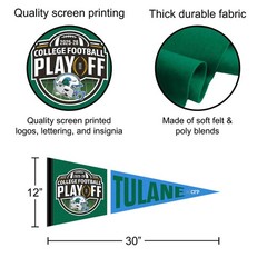 Tulane Green Wave 12 in X 30 in 2025 College Football Playoffs College Pennant