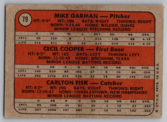 1972 TOPPS #79 CARLTON FISK BOSTON RED SOX ROOKIE
