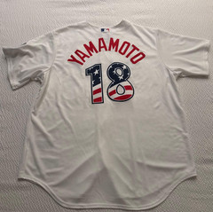 LA Dodgers Yoshinobu Yamamoto #18 USA 250 White Stitched Jersey Men