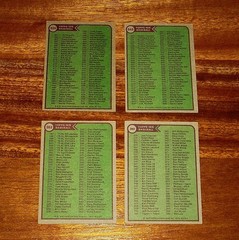 1976 Baseball Unmarked Checklist Lof 262 133-264 392 265-396 526 397-528 & 643