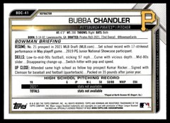 2021 Bowman Chrome Refractor J10 Bubba Chandler Pittsburgh Pirates #BDC-41