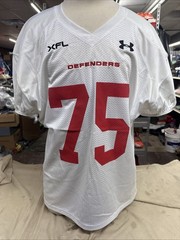 XFL Under Armour Football DC Defenders White Jersey Number 75 XXL