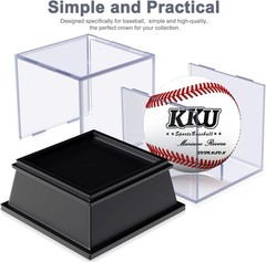 UV Protected Acrylic Baseball Display Case with Elegant Black Base, 4.3&Prime; Height