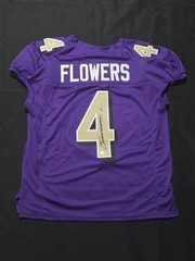 Zay Flowers Baltimore Ravens Signed Gold Jersey, FS Helmet & Ungraded Card