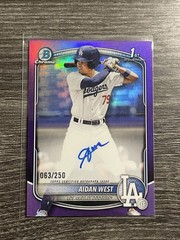 2025 Bowman Draft Aidan West Chrome Auto Purple Refractor 1st #/250 Dodgers