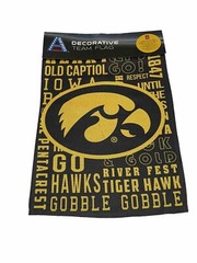 IOWA Hawkeyes Fan Rules 13 X 18 Embossed Suede Garden Flag