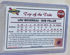 HOF BOB FELLER 2001 SUNOCO / COCA COLA SIGNED AUTOGRAPHED CARD #11 INDIANS
