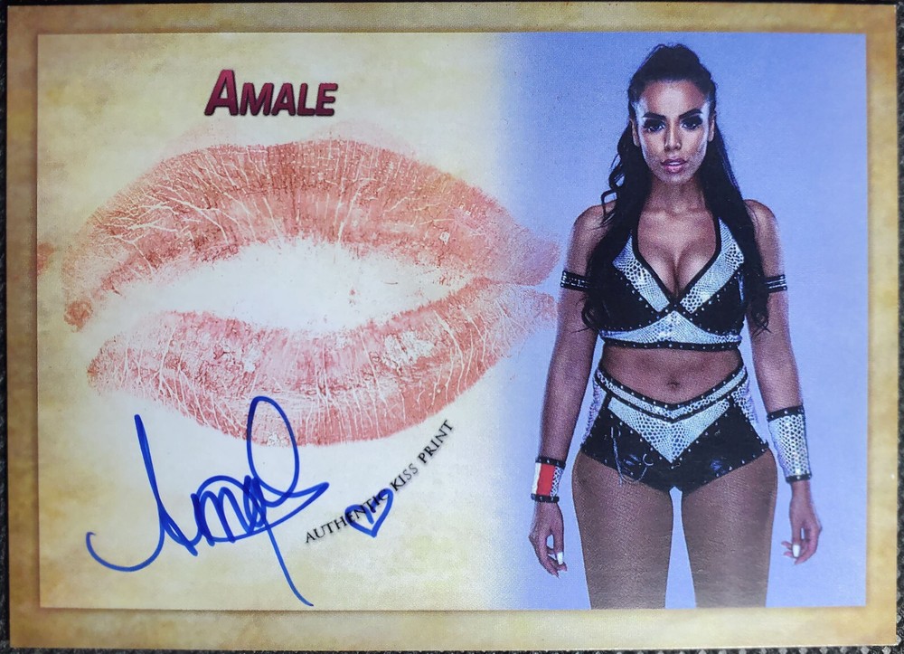 Amale « French Hope » WWE NXT Wrestler 2024 Collectors Expo Autographed Kiss Card