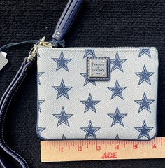 Dooney & Bourke NFL Dallas Cowboys Slim Wristlet Wallet NWT Gray Blue