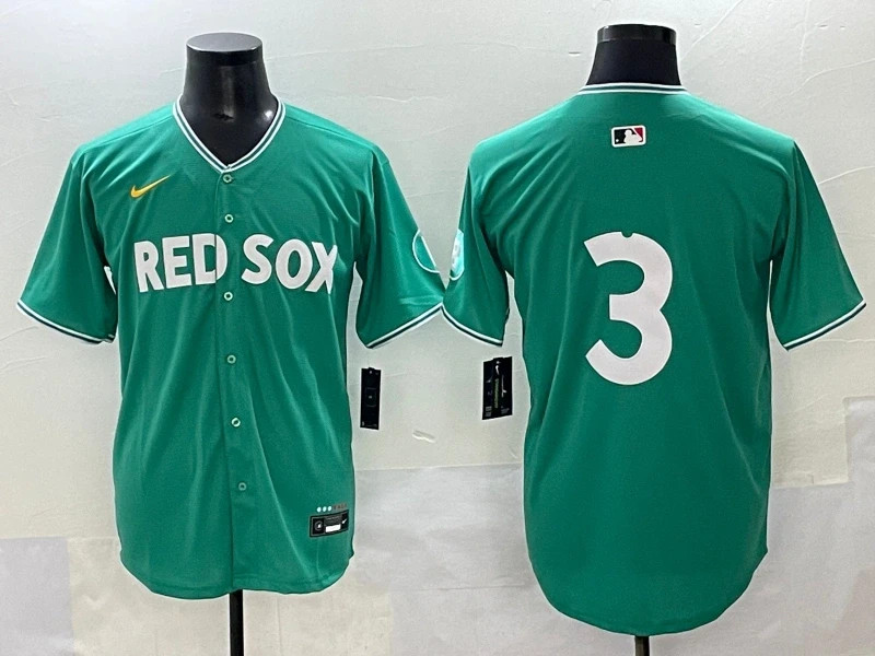 Men&rsquo;s MLB Boston Red Sox #3 Ceddanne Rafaela 2025 City Connect Limited – Green