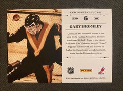 2011-12 Panini Certified Throwback Threads GARY BROMLEY Vancouver Canucks Insert
