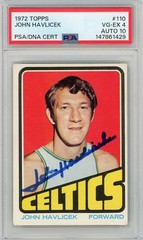 1972 Topps Basketball #110 John Havlicek Auto PSA 4 VG-EX Auto 10 Rare HOF Auto