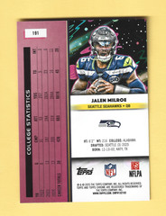 2025 Topps Chrome Cosmic Jalen Milroe RC Lunar Eclipse Red Refractor #10/10