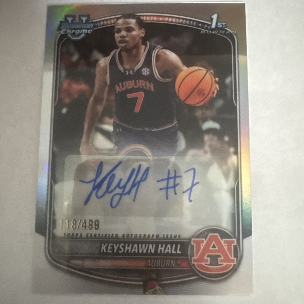 2025-26 Bowman Chrome Keyshawn Hall 118/499 Auto Rookie 1st RC Refractor #CPA-KH