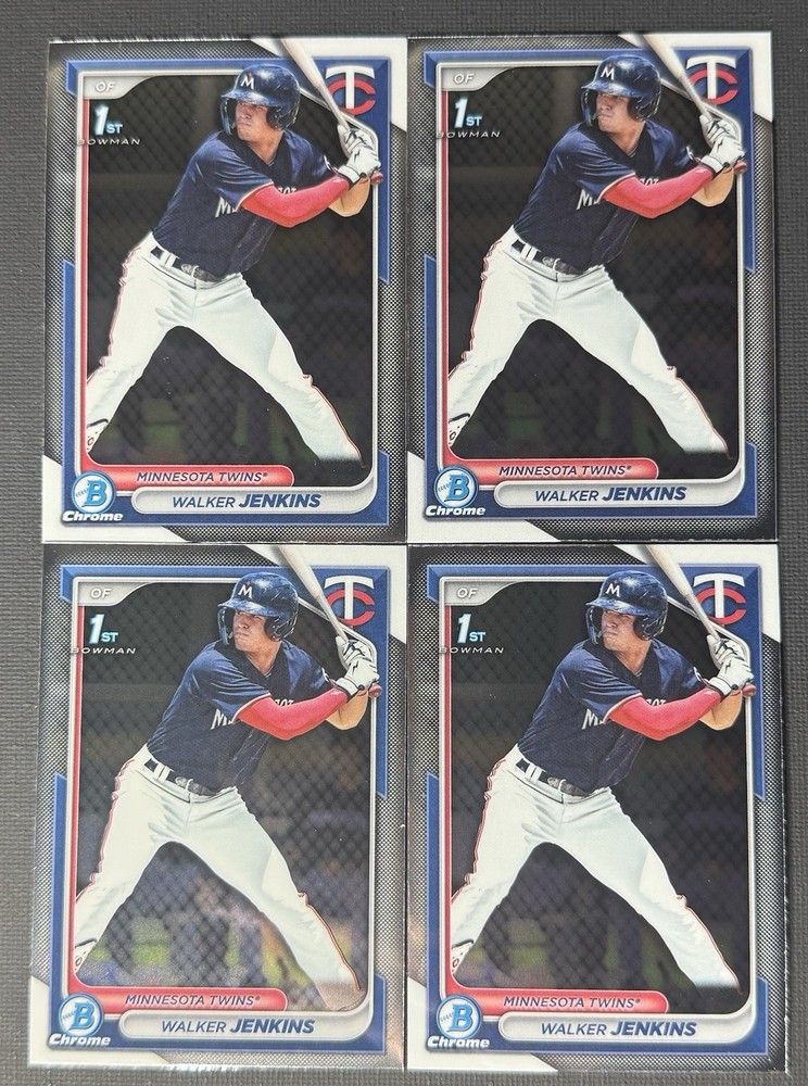 (4) Lot 2024 Bowman Chrome Walker Jenkins 1st Prospect #BP-43 Twins RC Rookie