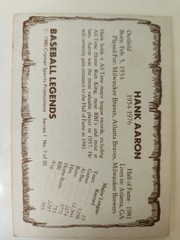 1980 Cramer Baseball Card 7 Hank Aaron Legends