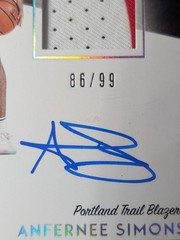 2018-19 Panini Noir Anfernee Simons Rookie Patch Auto #/d 99 RPA Card #363