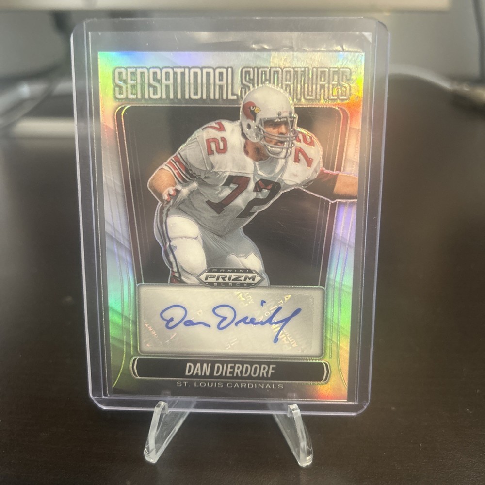 2025 Panini Prizm Black Dan Dierdorf Sensational Signatures Silver Auto #SS-DDF