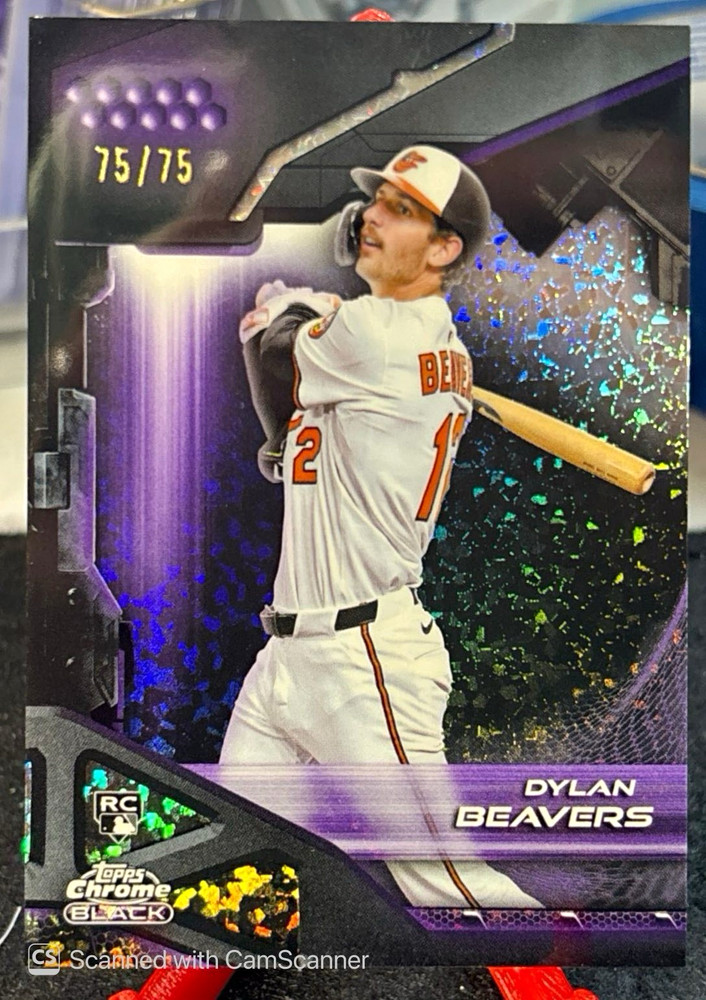 Topps Chrome Black Purple 2026 Dylan Beavers RC Baltimore Orioles #75/75 last OP