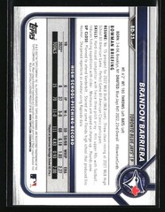 2022 Bowman Draft Brandon Barriera #BD-21 Toronto Blue Jays