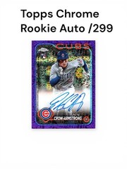 2024 Topps Chrome – Rookie Autographs Pete Crow-Armstrong Purple Refractor /299