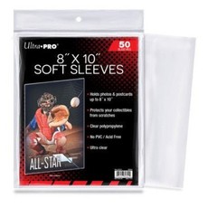 Ultra Pro: 8&Prime; x 10&Prime; Soft Sleeves (50ct) for Photos & Postcards