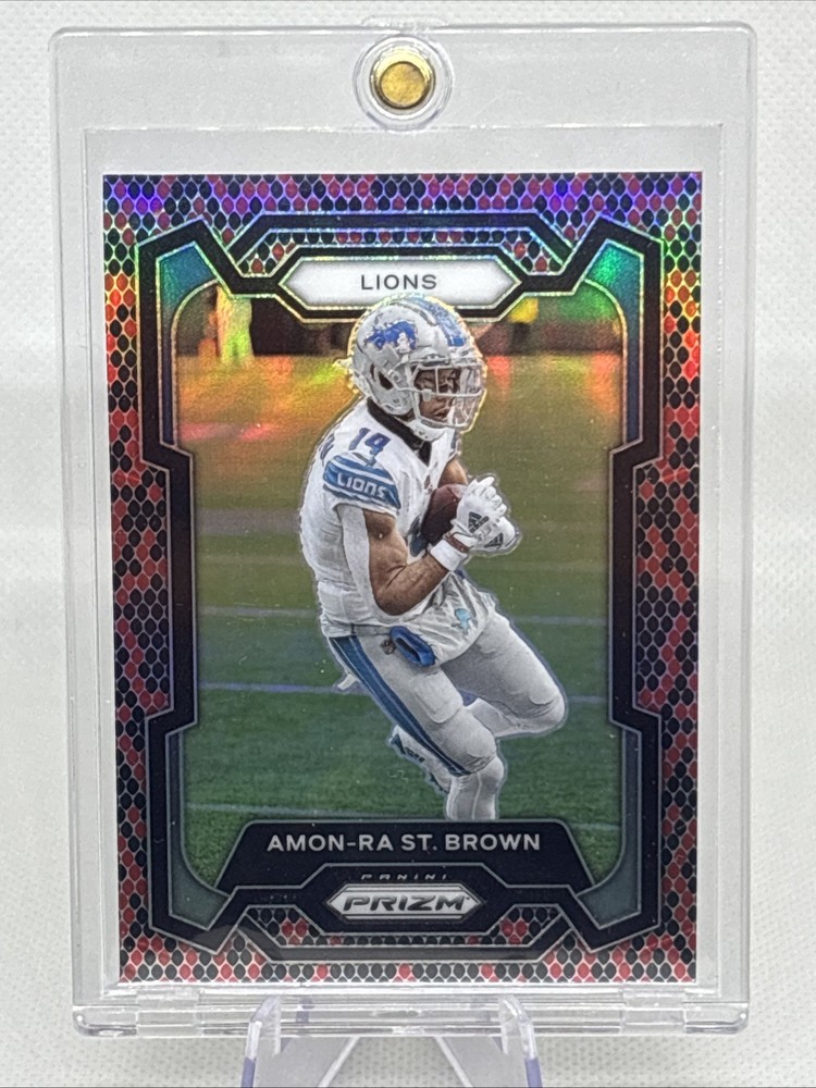 2023 Panini Prizm – Amon-Ra St. Brown #96 Snake Skin Prizm SSP Lions EX