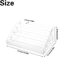 5-Tiered Trading Card Display Holder, Clear Plastic Tabletop Display Rack for…