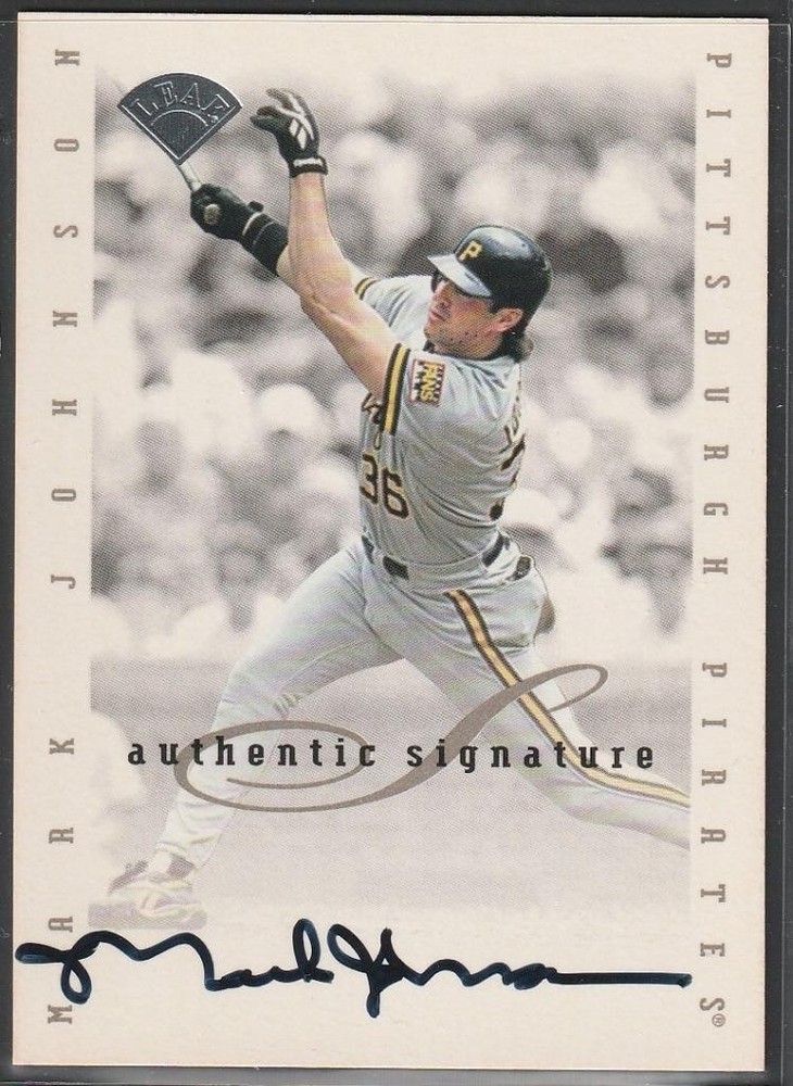 169,1996 Leaf Signature, Original Autograph of Mark Johnson, Pirates