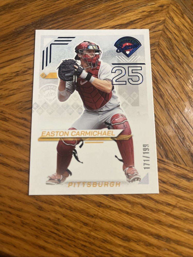 Easton Carmichael 171/199 2025 Panini Prospect Edition Blue Foil Pirates #159