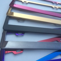 Stainless Steel Polish Black Red Blue Purple Hot Pink License Plate Holder Frame