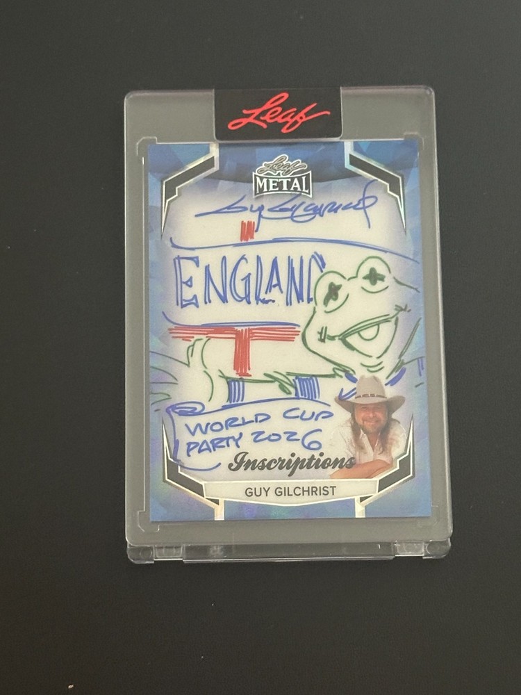 GUY GILCHRIST 2026 LEAF METAL WORLD CUP ENGLAND KERMIT INSCRIPTIONS AUTO 52/55