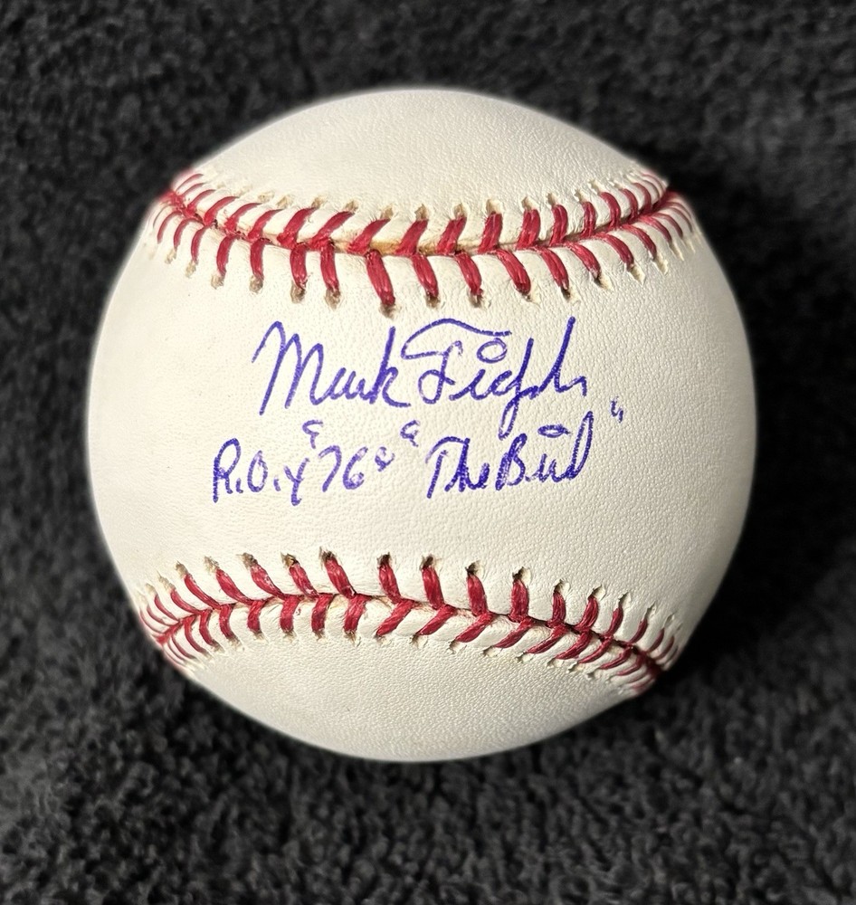 Mark Fidrych Signed Autograph OMLB Baseball The Bird ROY 76 TRISTAR Pearl White