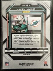 XAVIEN HOWARD #183 2022 PANINI PRIZM Football MIAMI DOLPHINS ORANGE CRACKED ICE