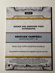 2025 Inception Kristian Campbell Rookies And Emerging Stars Auto /299 Red Sox