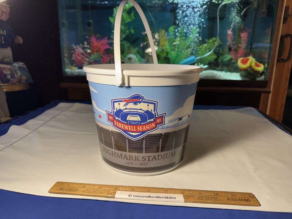2025 Popcorn Bucket NFL Football Buffalo Bills Farewell Season 1973 to 2025 Logo