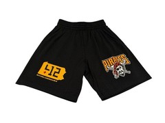 Men&rsquo;s Pittsburgh Pirates Mitchell & Ness x 412 Black Team Origins Mesh Shorts