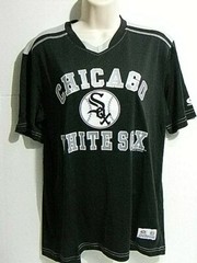 True Fan Genuine MLB Chicago White Soxs Lightweight Shirt Black and Light Gray