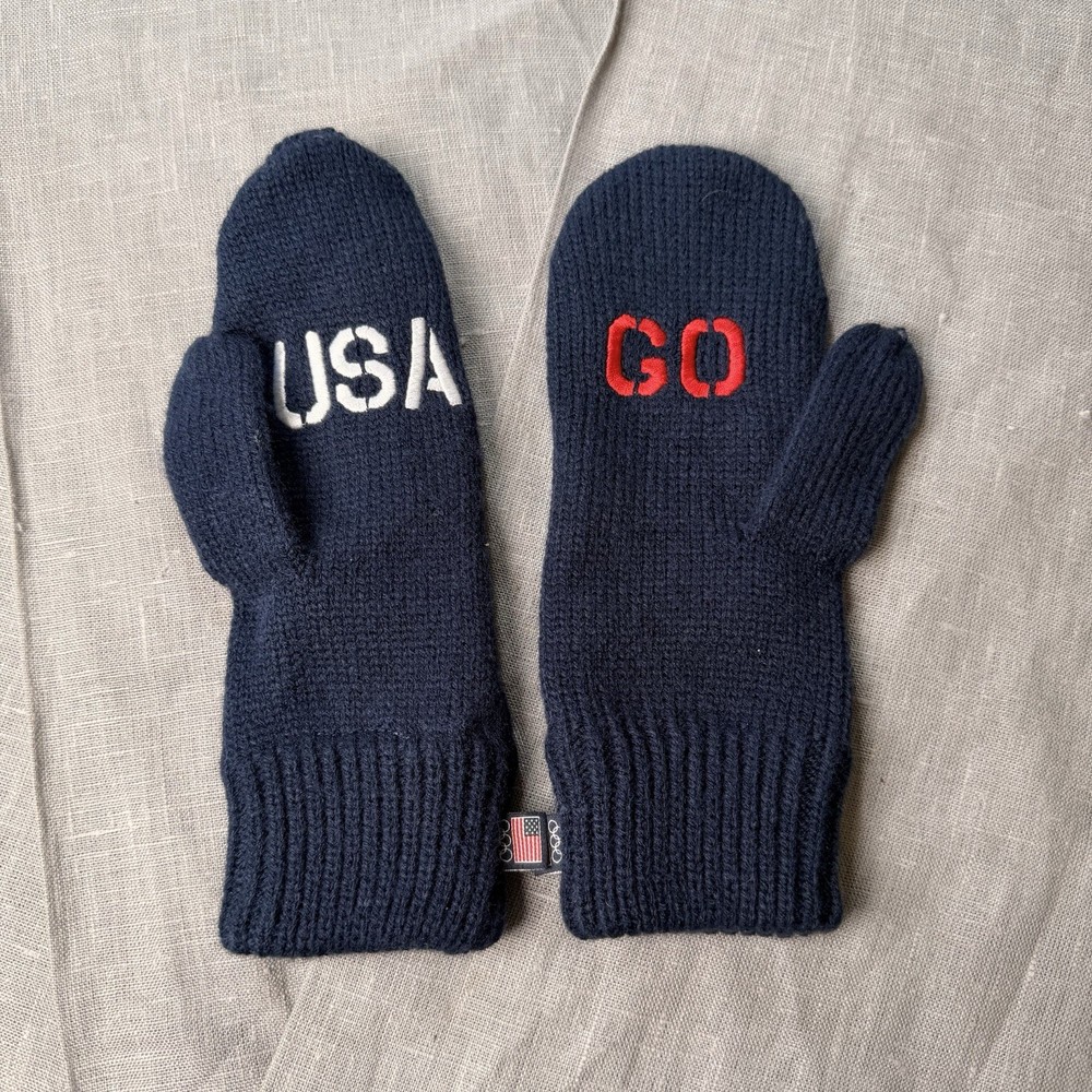 Team USA Winter Olympics Mittens GO USA Dark Navy Blue Gloves