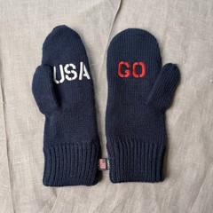 Team USA Winter Olympics Mittens GO USA Dark Navy Blue Gloves