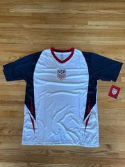 USA Soccer Iconsports Jersey White Red Navy Men’s Large Salvage Condition NWT