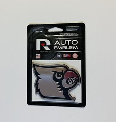 Louisville Cardinals Logo 3D Chrome Auto Decal Sticker 3×4 Inches Truck Car Rico
