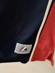 Vintage Majestic Cleveland Indians Baseball Jersey Navy And Red Trim Size 2XL