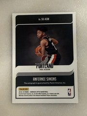2018 Panini Donruss Optic Holo Prizm Anfernee Simons #SG-ASM Rookie Auto RC
